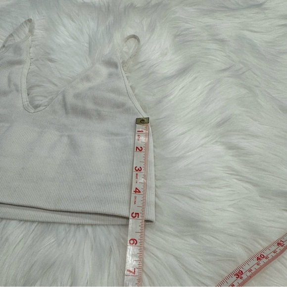 Free People Intimately Seamless Ribbed V Neck Crop Bra Tank Top White - Picture 15 of 15